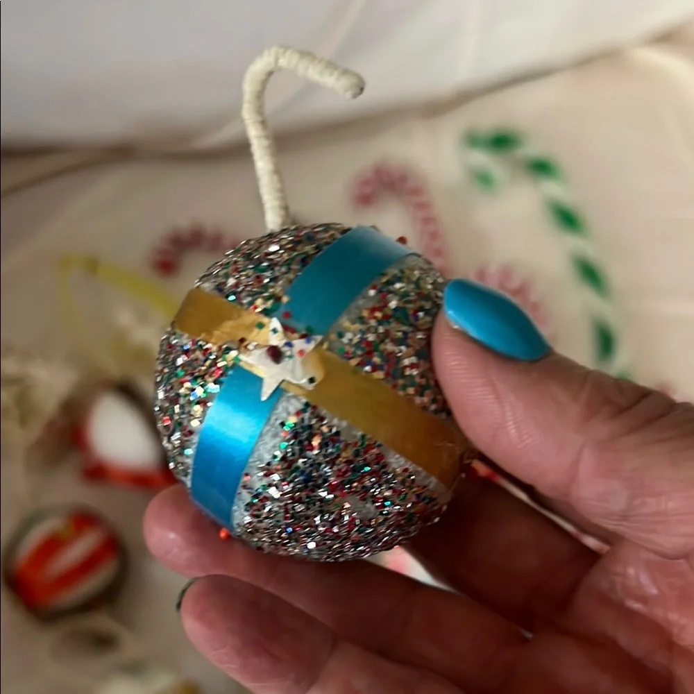 VTG Handmade Christmas Ornaments and Candy Cane Set